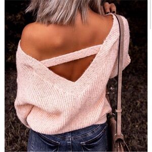 Emmer Pink Off-Shoulder Sweater M